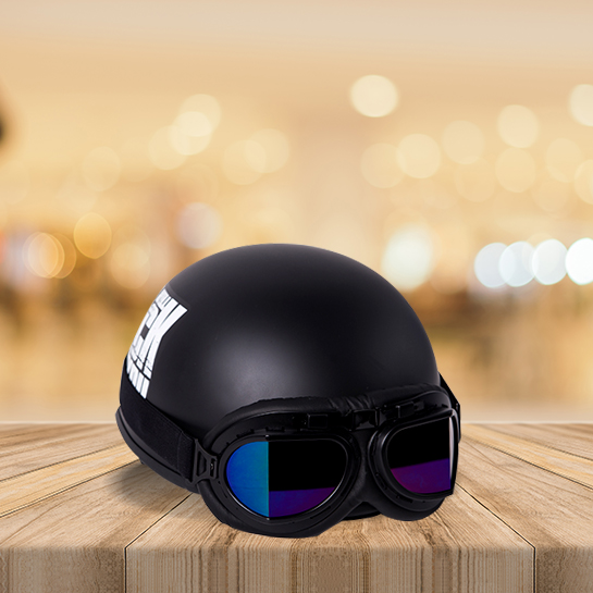 Nón bảo hiểm nửa đầu có kính moto