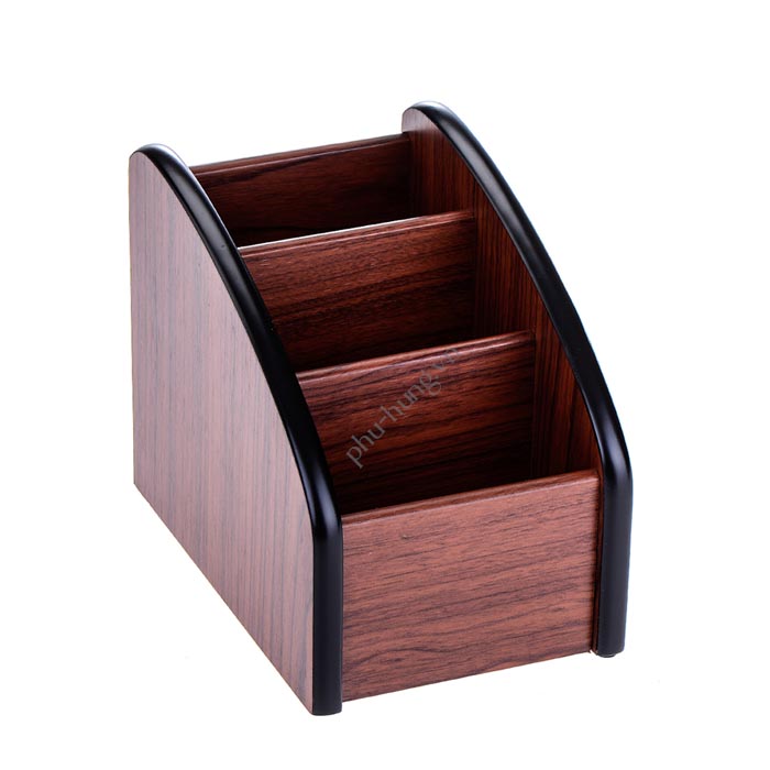 Hộp cắm bút gỗ 3 ngăn