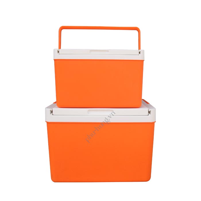Thùng giữ nhiệt nhựa hình chữ nhật màu cam - Trơn