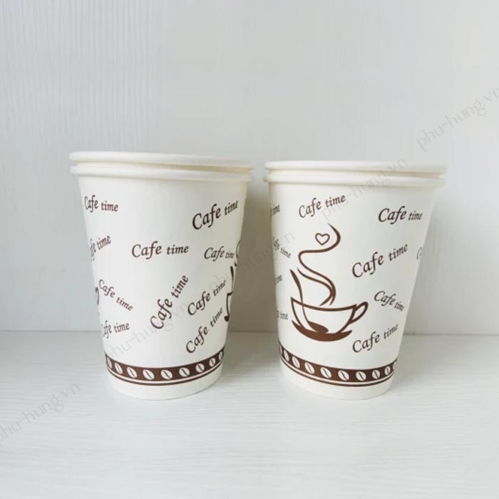 Ly giấy in chữ Cafe time