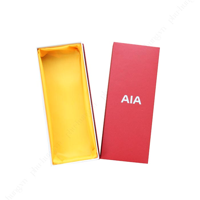 Hộp đựng kỹ niệm chương mica AIA lót lụa vàng
