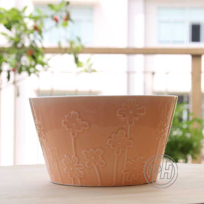Thố sứ vân cành hoa nổi