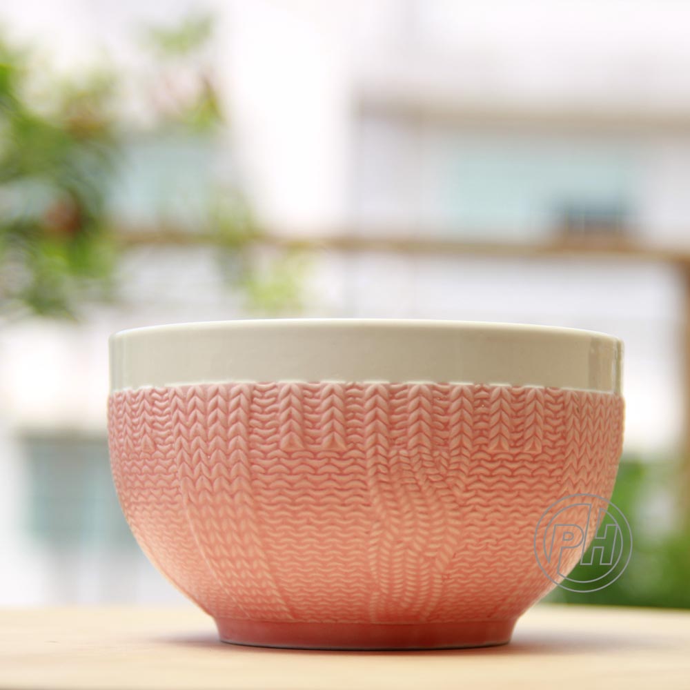 Tô gốm vân bông lúa in nổi
